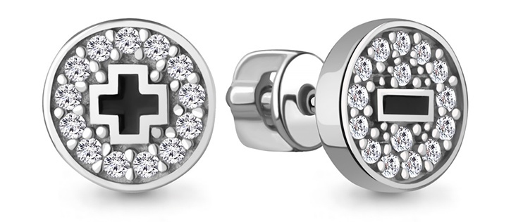 

Серьги из серебра Kari Jewelry 237501, фианит/эмаль, 237501