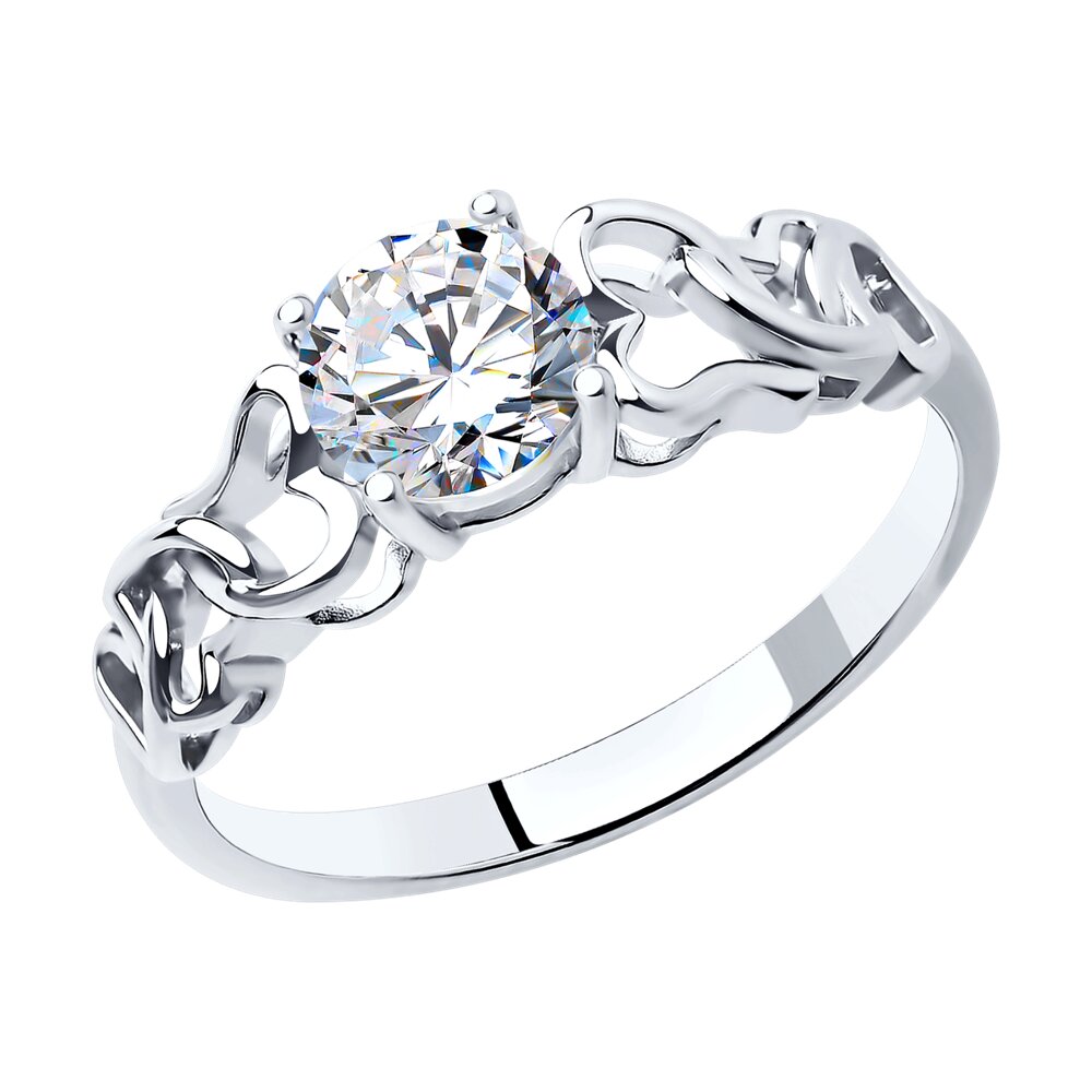 фото Кольцо из серебра с фианитом р. 15,5 sokolov 94010858