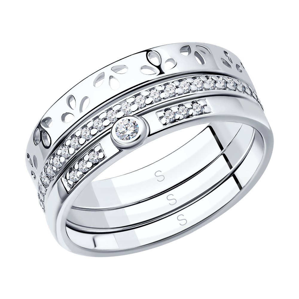 

Кольцо из серебра р. 15,5 SOKOLOV 94010696, фианит, 94010696