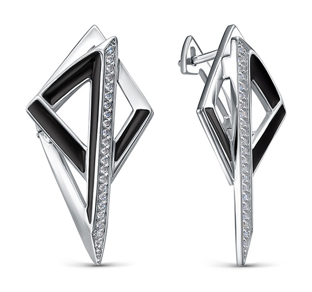 

Серьги из серебра Kari Jewelry 237335, фианит/эмаль, 237335