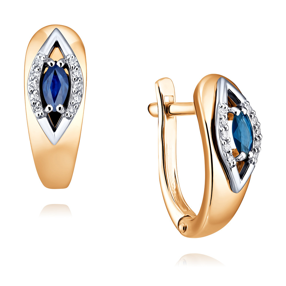 

Серьги из красного золота с бриллиантом/сапфиром ADAMAS 2456960/01-А50Д-432, 2456960/01-А50Д-432