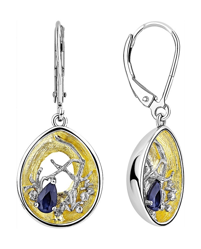 

Серьги из серебра Kari Jewelry 231221, сапфир, 231221