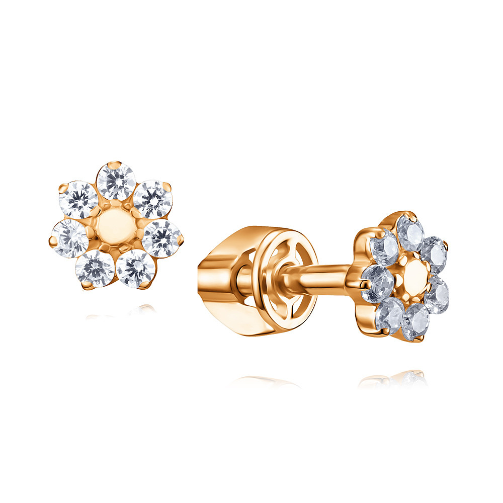 

Серьги из красного золота с фианитом ADAMAS 2155110/01-А50-72, 2155110/01-А50-72