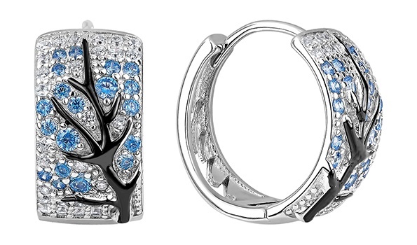 

Серьги из серебра Kari Jewelry 231189, фианит/эмаль, 231189