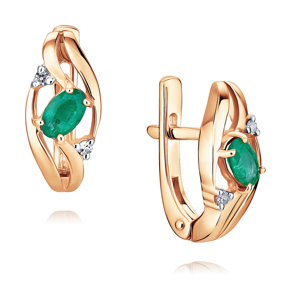 

Серьги из красного золота с бриллиантом/изумрудом ADAMAS 2411141-А500Д-433, 2411141-А500Д-433