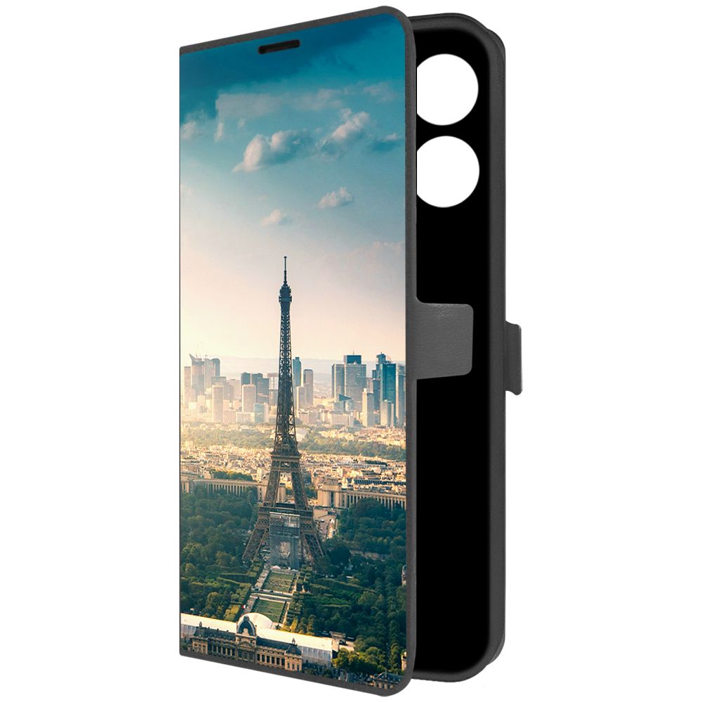 

Чехол-книжка Krutoff Eco Book для Realme C33 Франция, Эйфелева Башня (черный)