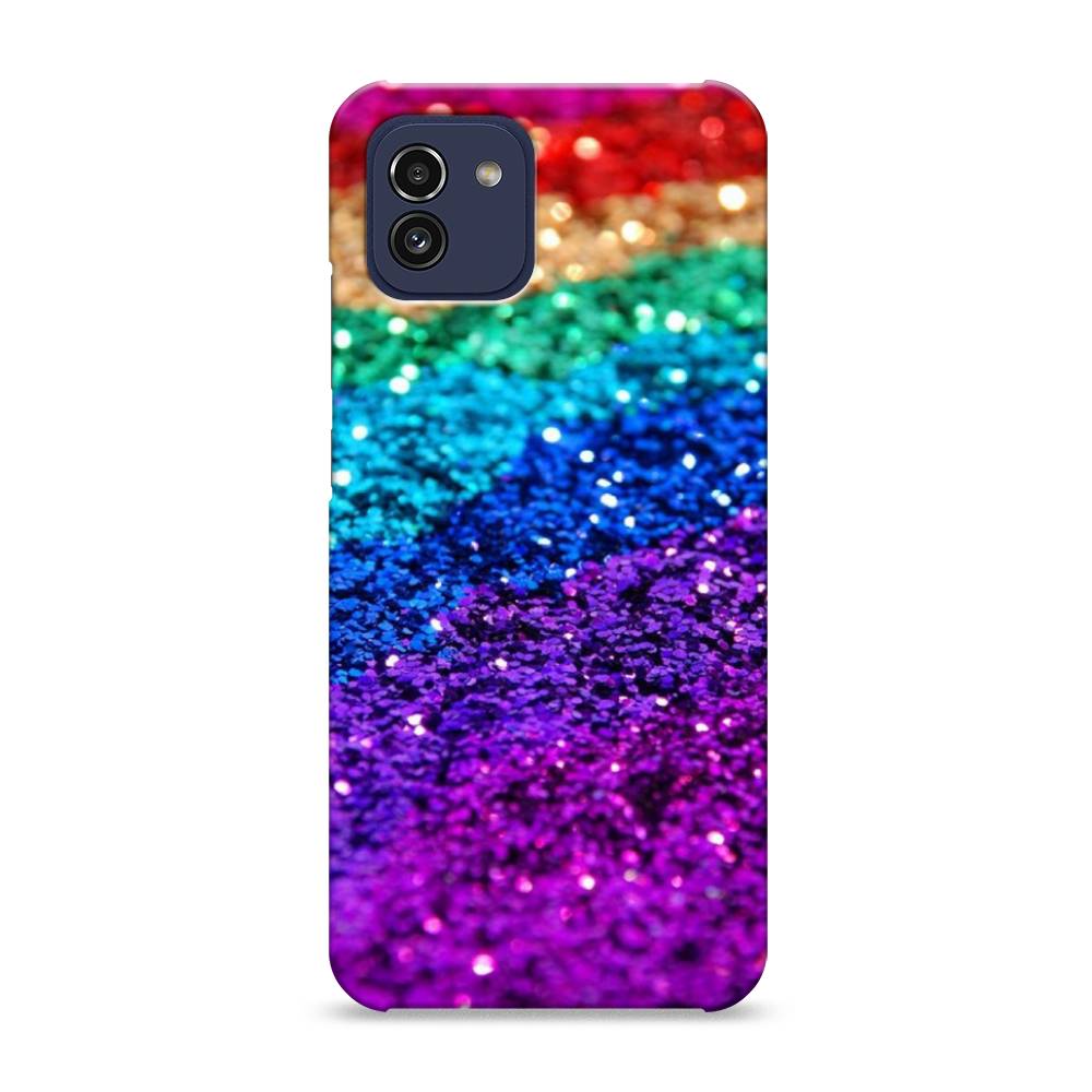 

Пластиковый чехол "Блестящая радуга рисунок" на Samsung Galaxy A03, 2104920-2