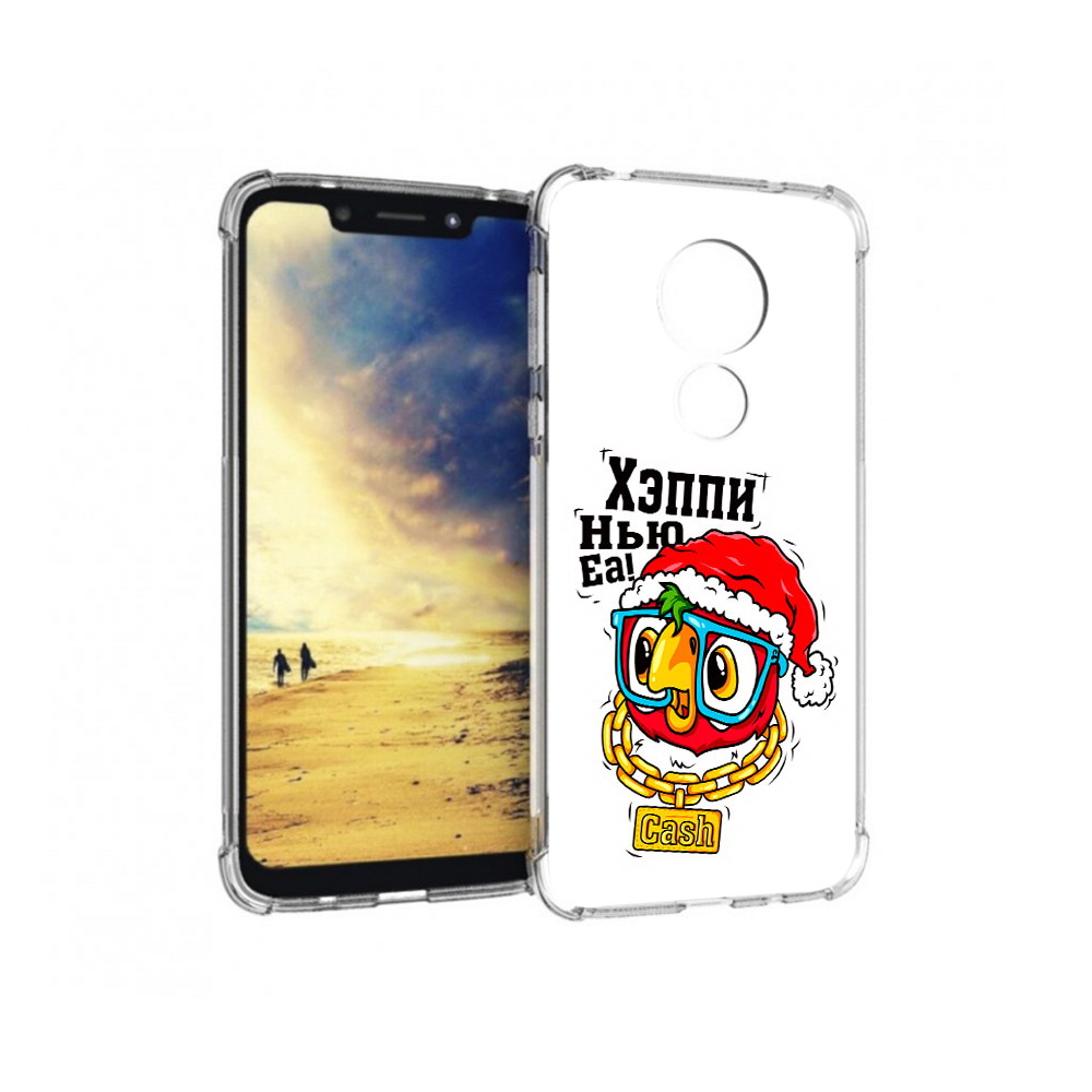

Чехол MyPads Tocco для Motorola G7 Power Хэппи нью еа (PT227059.362.196), Прозрачный, Tocco