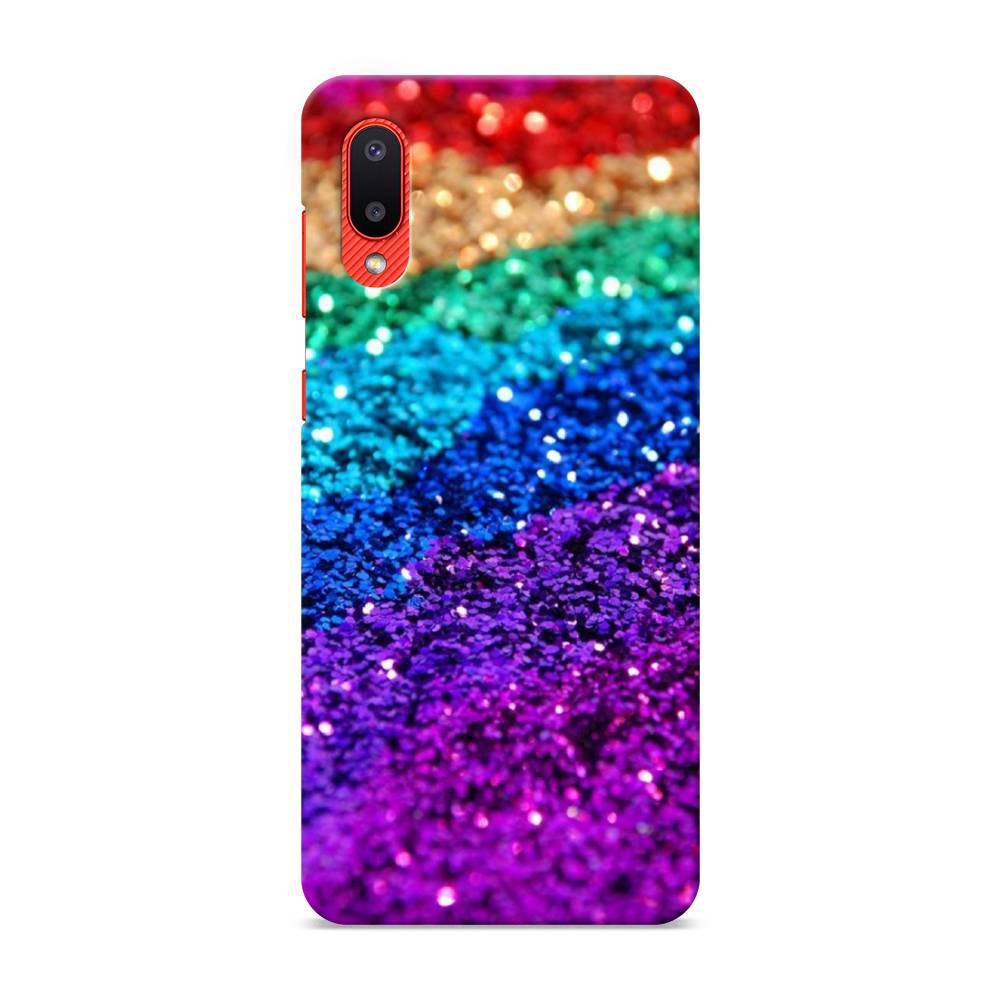 

Пластиковый чехол "Блестящая радуга рисунок" на Samsung Galaxy A02, 2102520-2