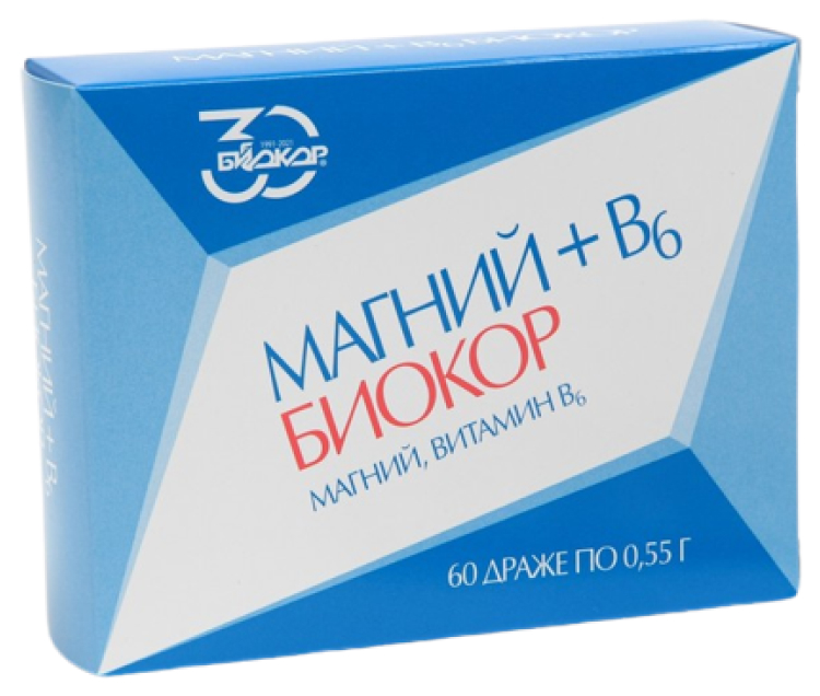 Магний + B6 Биокор драже 60 шт.