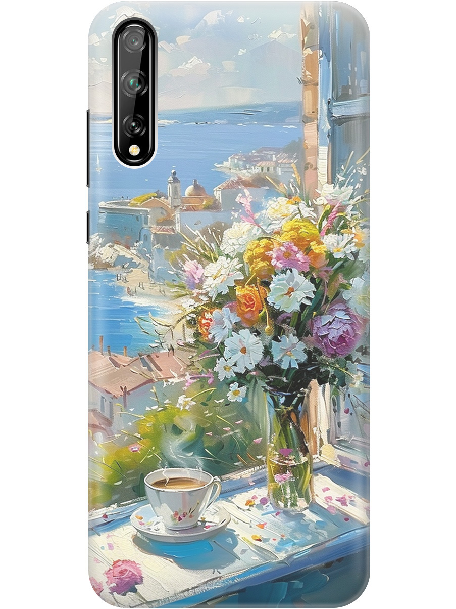 

Силиконовый чехол на Honor 30i / Huawei Y8P с принтом "Букет цветов и кофе", Прозрачный;белый;голубой, 723101122