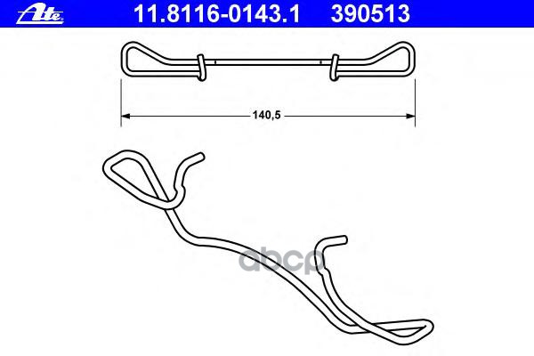 ATE Пружина тормозных колодок ATE 11811601431