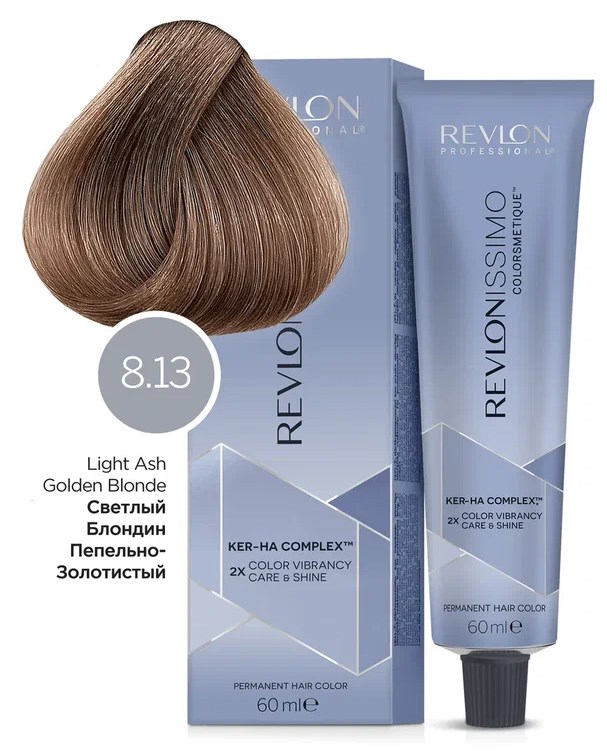 Краска для волос Revlon Revlonissimo Colorsmetique 8.13 светло-бежевый блондин 60 мл тёмный блондин бежевый tint