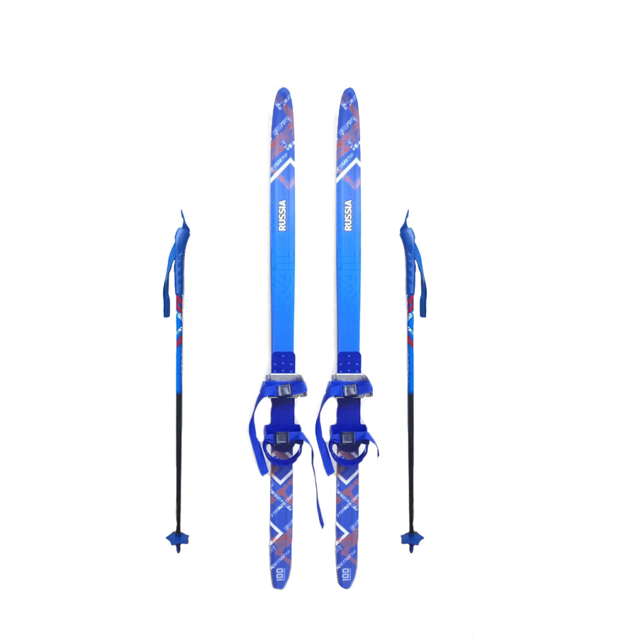 Беговые лыжи Decathlon с палками и комбинированными креплениями step Pack Soft Russia
