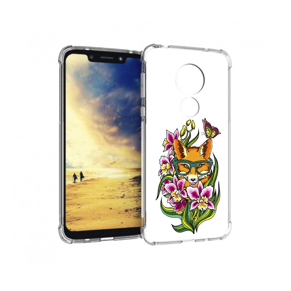 

Чехол MyPads Tocco для Motorola G7 Power Лиса в цветах (PT227059.362.108), Прозрачный, Tocco