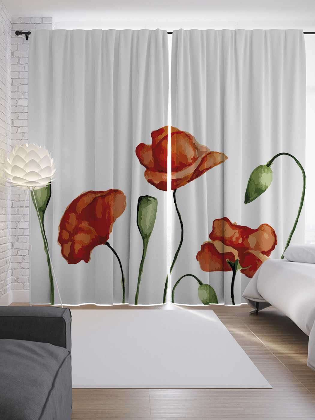 

Шторы JoyArty с фотопечатью "Нежные маки" из сатена, 290х265 см, Нежные маки