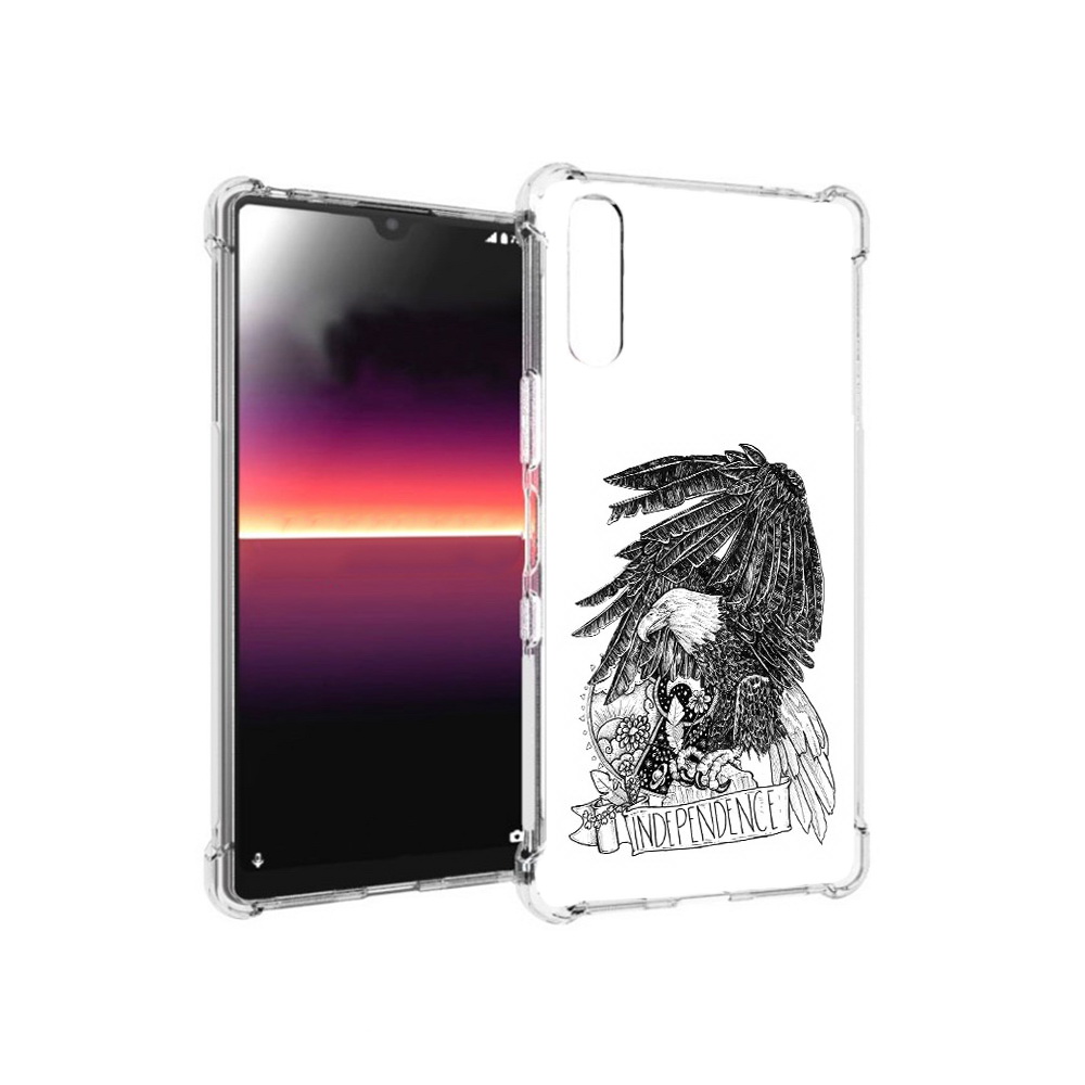 

Чехол MyPads Tocco для Sony Xperia L4 черно белый сокол (PT227010.235.688), Прозрачный, Tocco