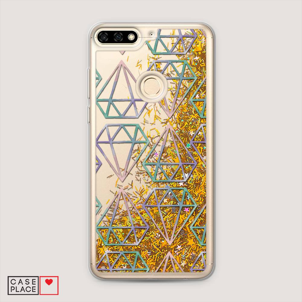 

Чехол Awog на Honor 7C "Бриллианты голографика", Фиолетовый;прозрачный, 64590-1
