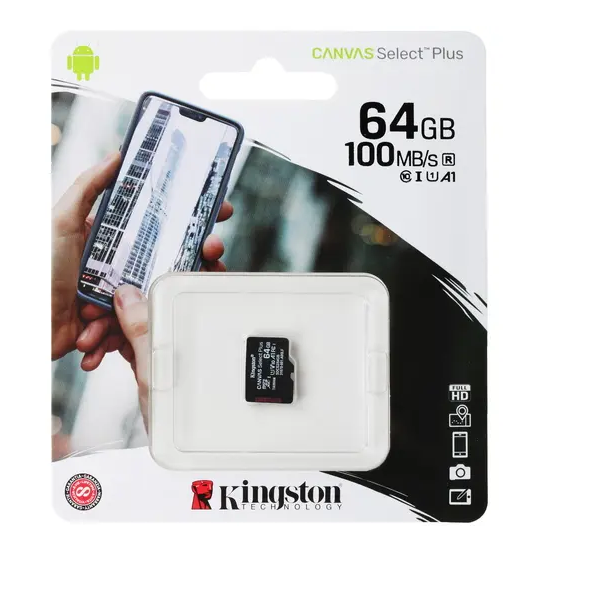 Карта памяти KINGSTON TECHNOLOGY Micro SDXC 64Гб Canvas Plus A1