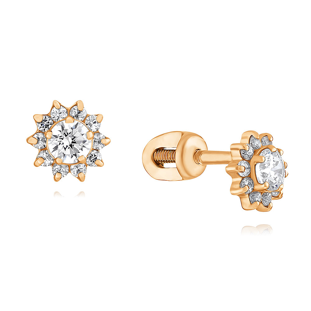 

Серьги из красного золота с фианитом ADAMAS 2147968/01-А50-72, 2147968/01-А50-72