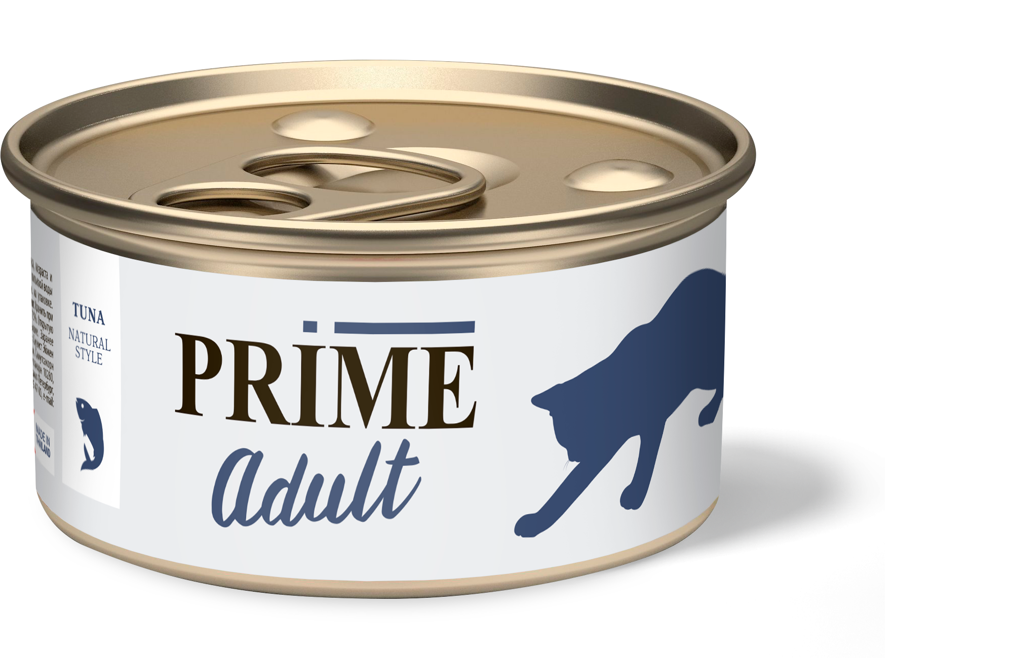 Консервы для кошек Prime Adult, тунец в собственном соку, 24шт по 70г