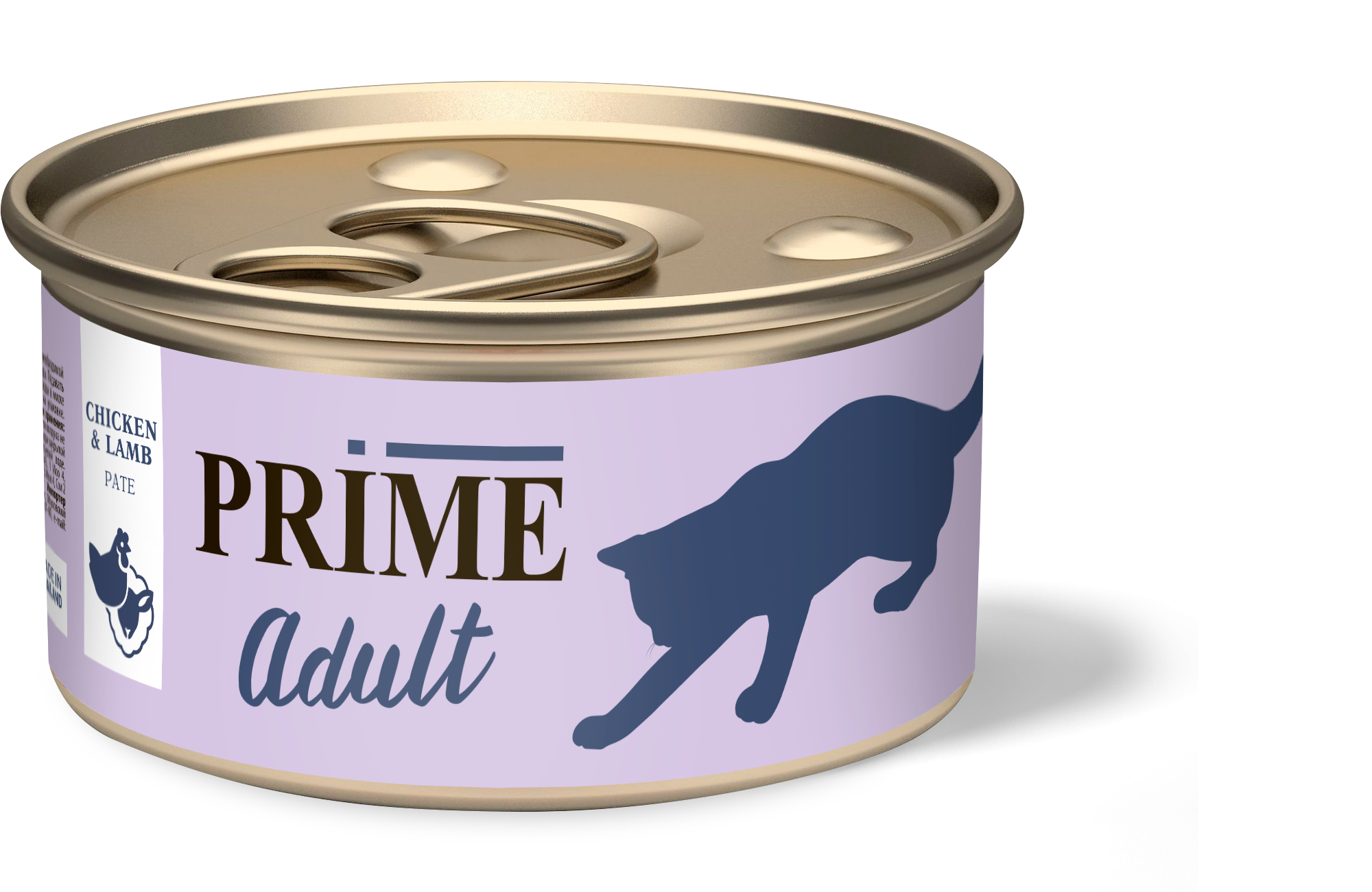 

Консервы для кошек Prime Adult, паштет с курицей и ягненком, 24шт по 75г, Adult