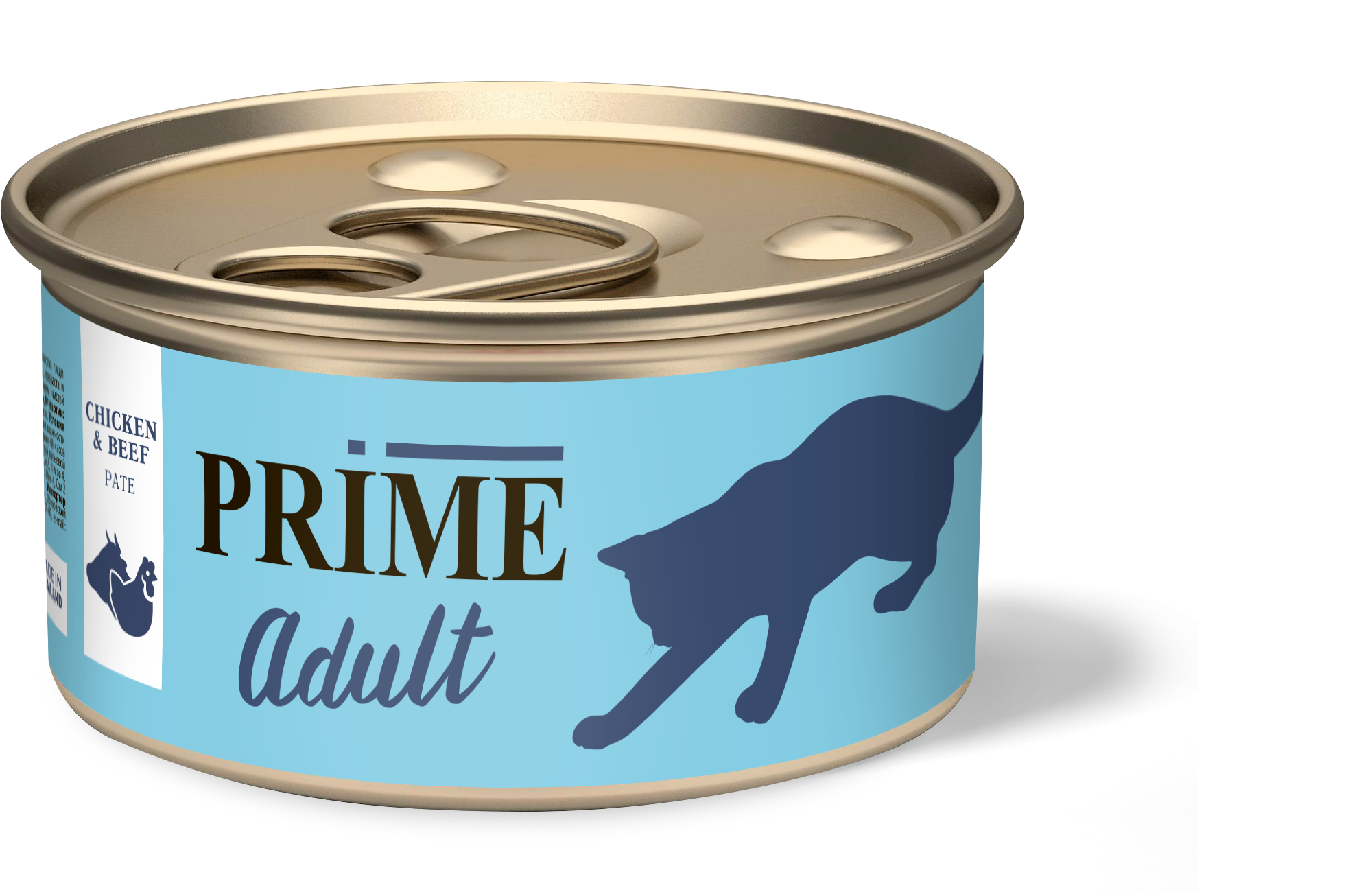 

Консервы для кошек Prime Adult, паштет с курицей иговядиной, 24шт по 75г, Adult