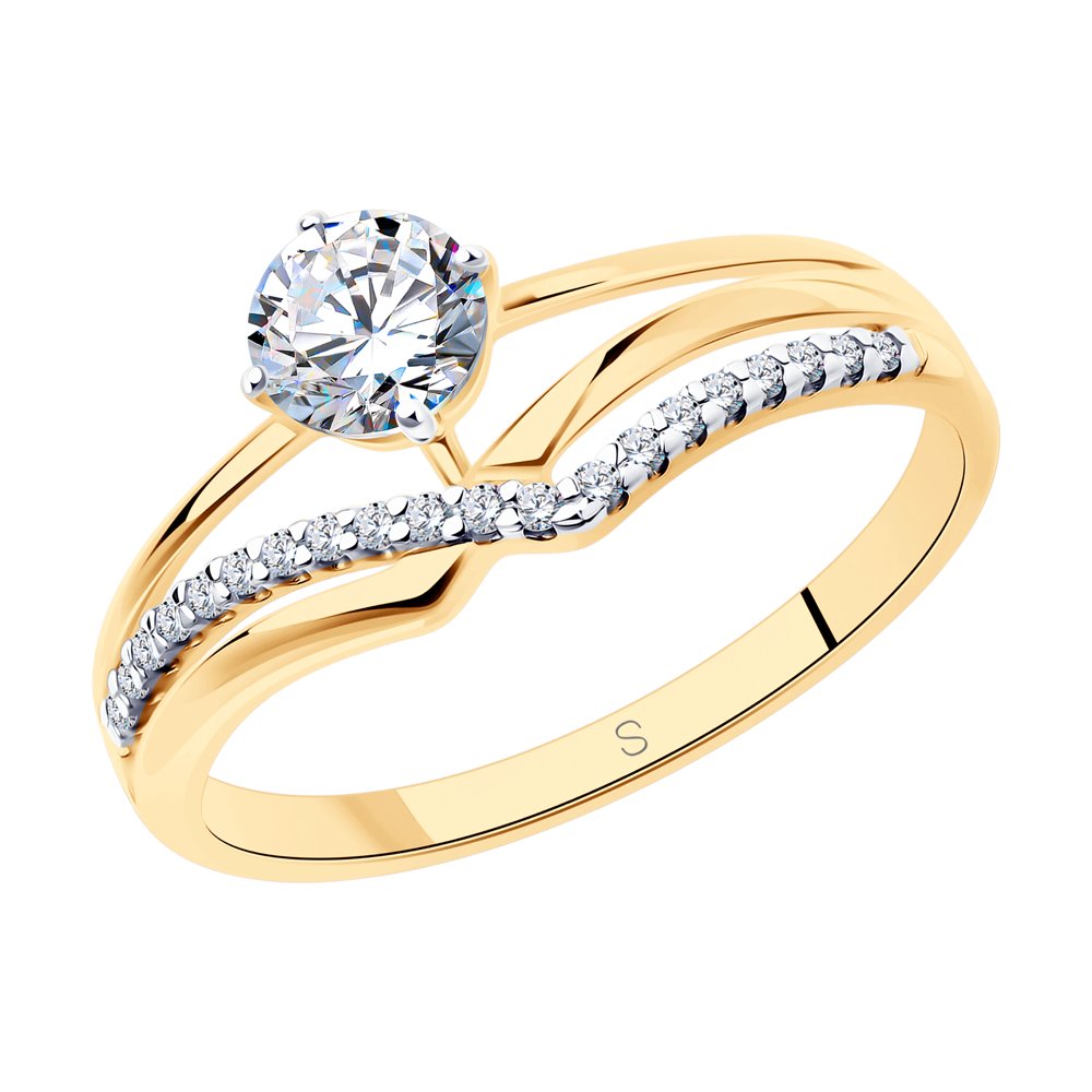 фото Кольцо из серебра с фианитом р. 19,5 sokolov 93010634