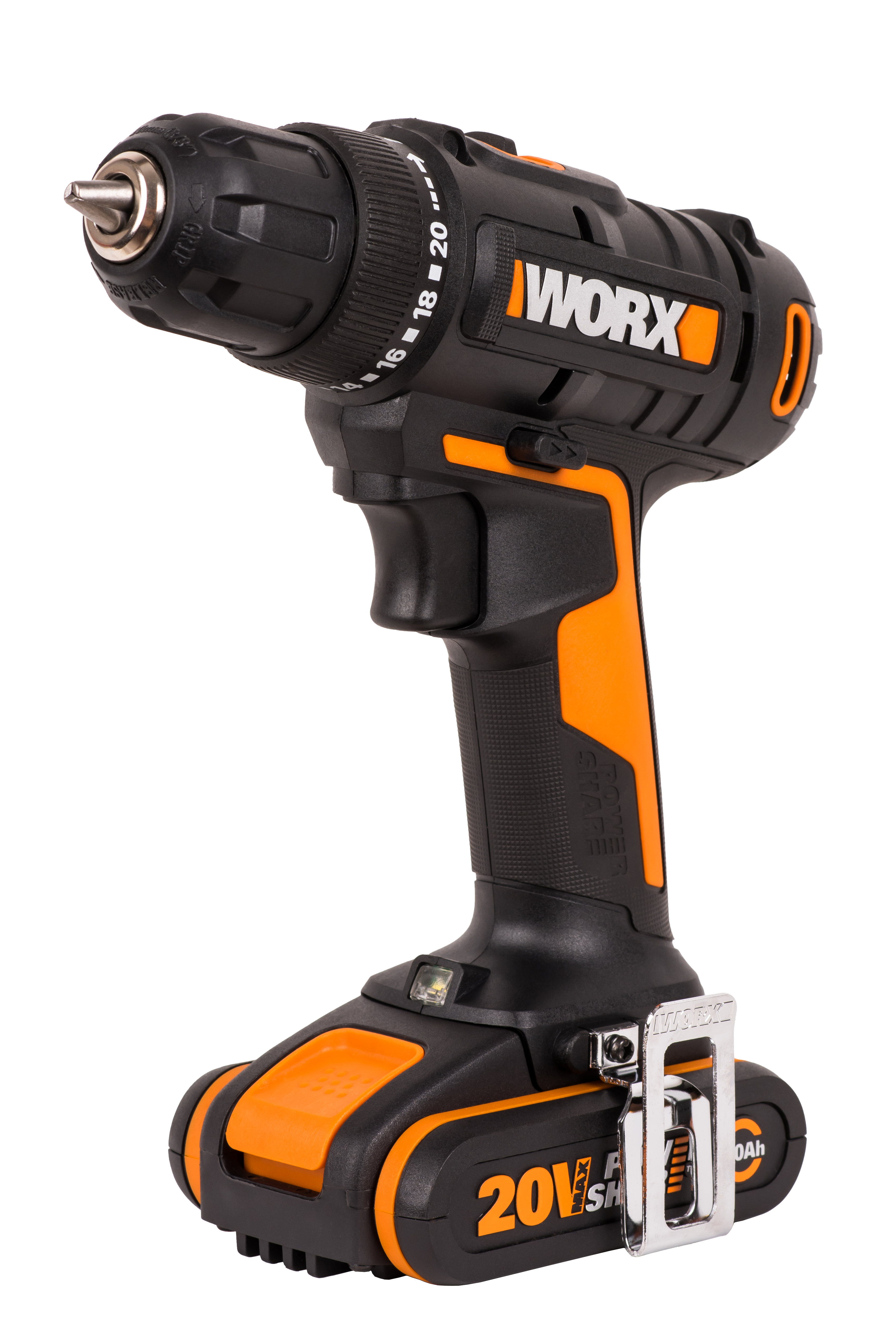 Дрель-шуруповерт аккумуляторная WORX WX100.2, 20В, 2Ач х2, ЗУ 0,4А, сумка