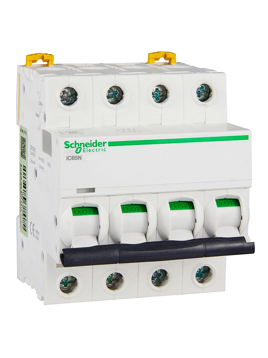 

Автоматический выключатель Schneider Electric A9F18425 4-полюсный, 25А, 6кА (хар-ка C), iC65N