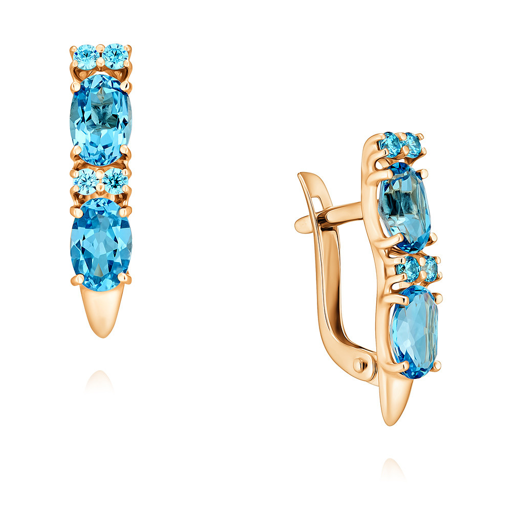 

Серьги из красного золота с топазом/фианитом ADAMAS 2452723/01-А50-659, 2452723/01-А50-659