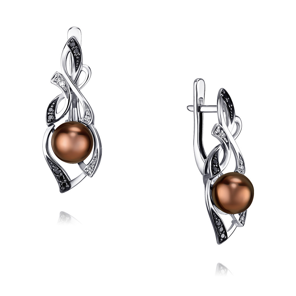 

Серьги из белого золота с бриллиантом/жемчугом ADAMAS 2411277-А51ДЧ-418, 2411277-А51ДЧ-418