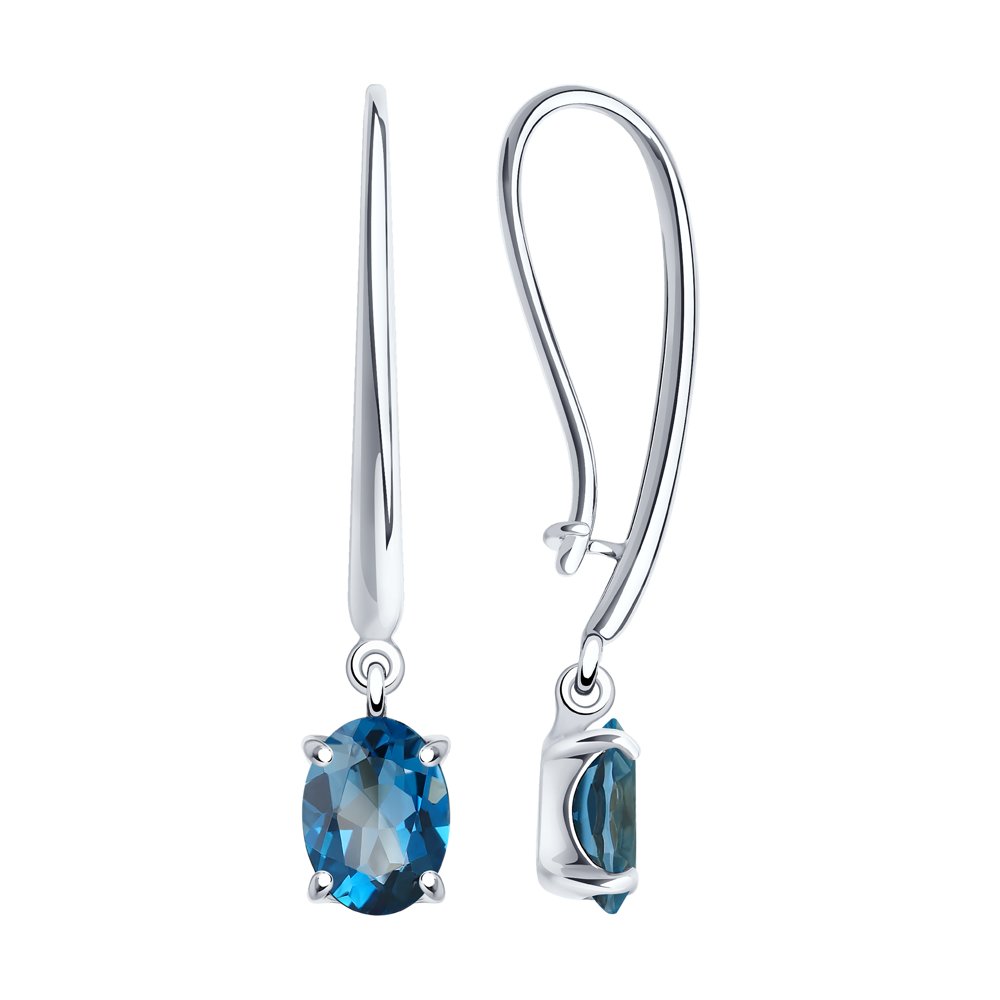 

Серьги подвески из серебра SOKOLOV 92022401, топаз, 92022401