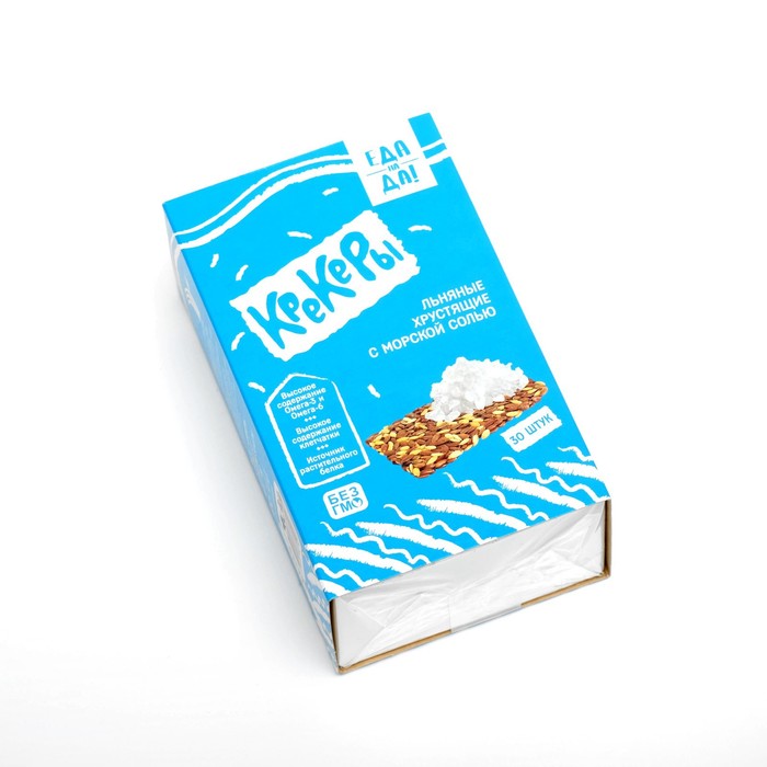 

Льняные крекеры Еда на Да с морской солью, 30 шт.
