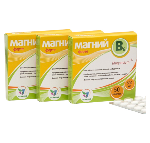 

Магний B6-форте Vitamuno таблетки 500 мг 50 шт.