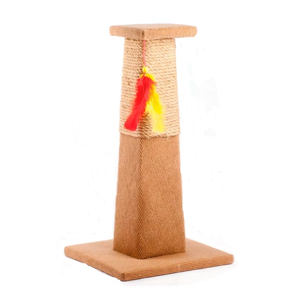 фото Когтеточка-столбик для кошек вака № 2 пирамида, 31х31х55 см, ковролин, сизаль