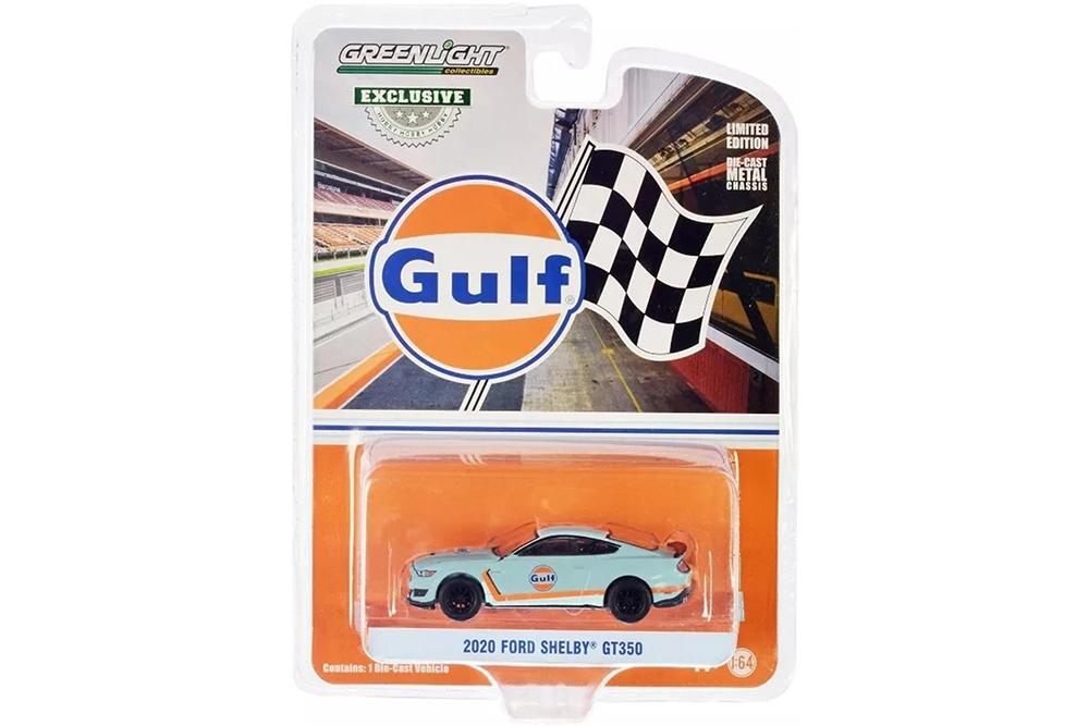 

Модель коллекционная GREENLIGHT Ford shelby GT350 "gulf" 2020 light blue, Голубой