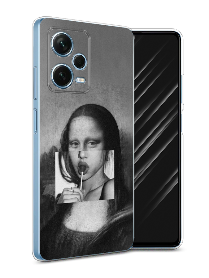 

Чехол Awog для Xiaomi Redmi Note 12 Pro Plus "Mona Lisa sucking lollipop", Серый, 317150-9