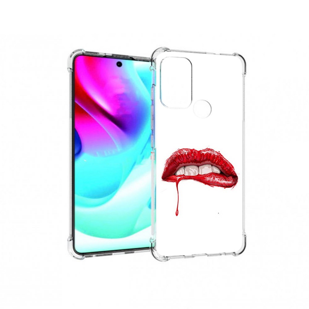 

Чехол MyPads Tocco для Motorola Moto G60S яркие красные губы (PT227079.361.706), Прозрачный, Tocco
