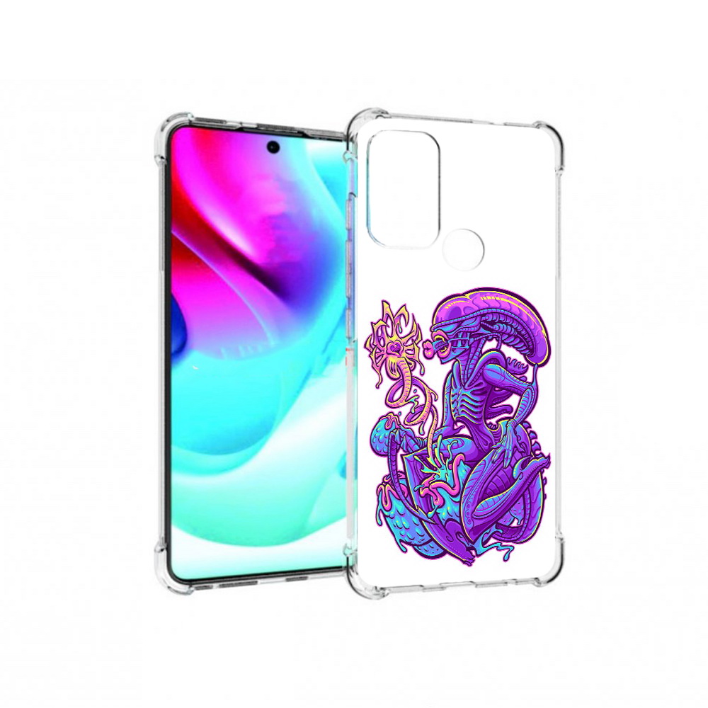 

Чехол MyPads Tocco для Motorola Moto G60S чужой фиолетовый цвет (PT227079.361.693), Прозрачный, Tocco