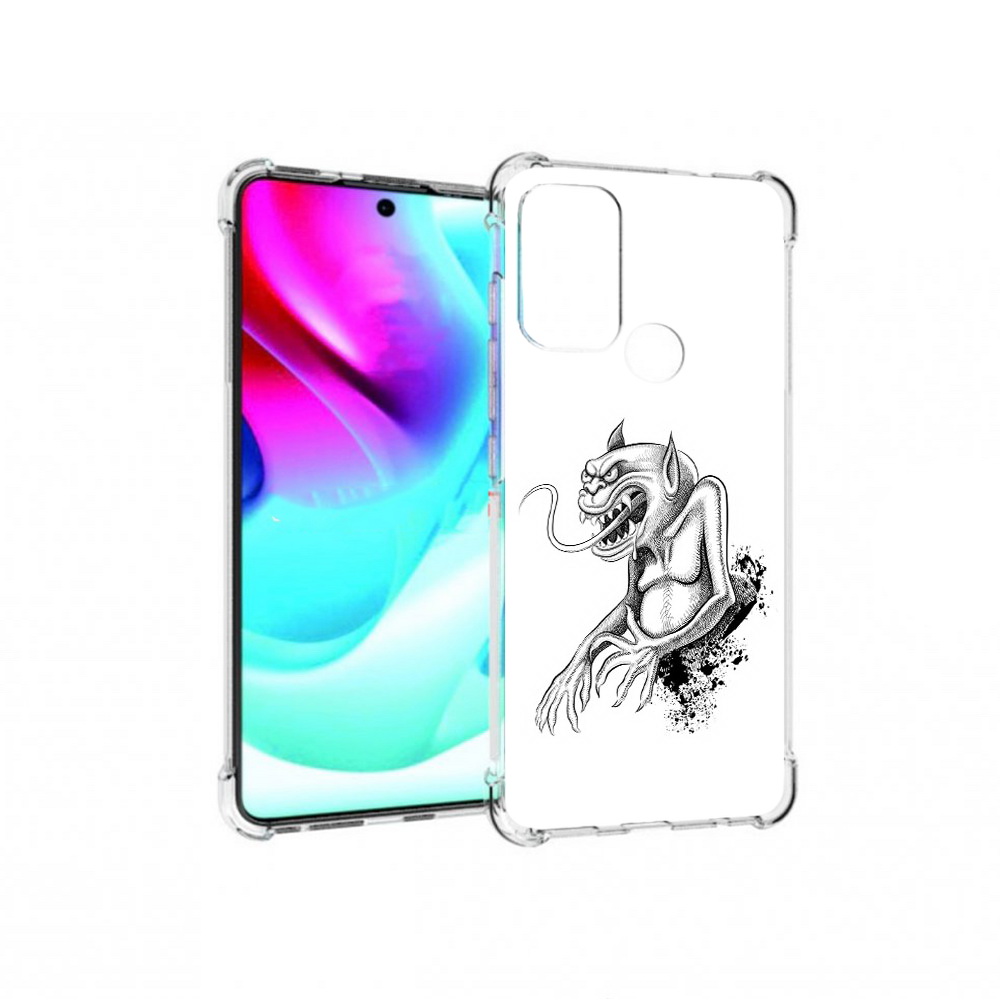

Чехол MyPads Tocco для Motorola Moto G60S чорт (PT227079.361.692), Прозрачный, Tocco