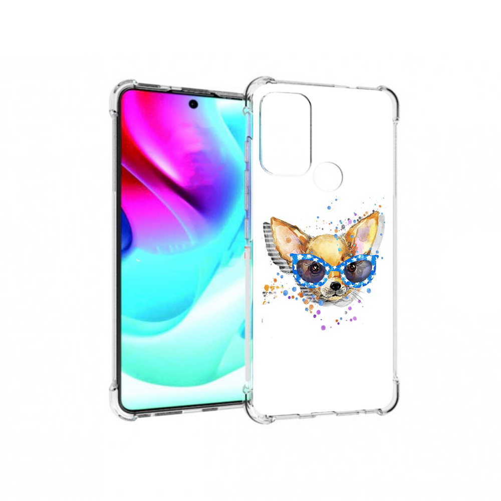 

Чехол MyPads Tocco для Motorola Moto G60S чихуа-хуа в очках (PT227079.361.691), Прозрачный, Tocco