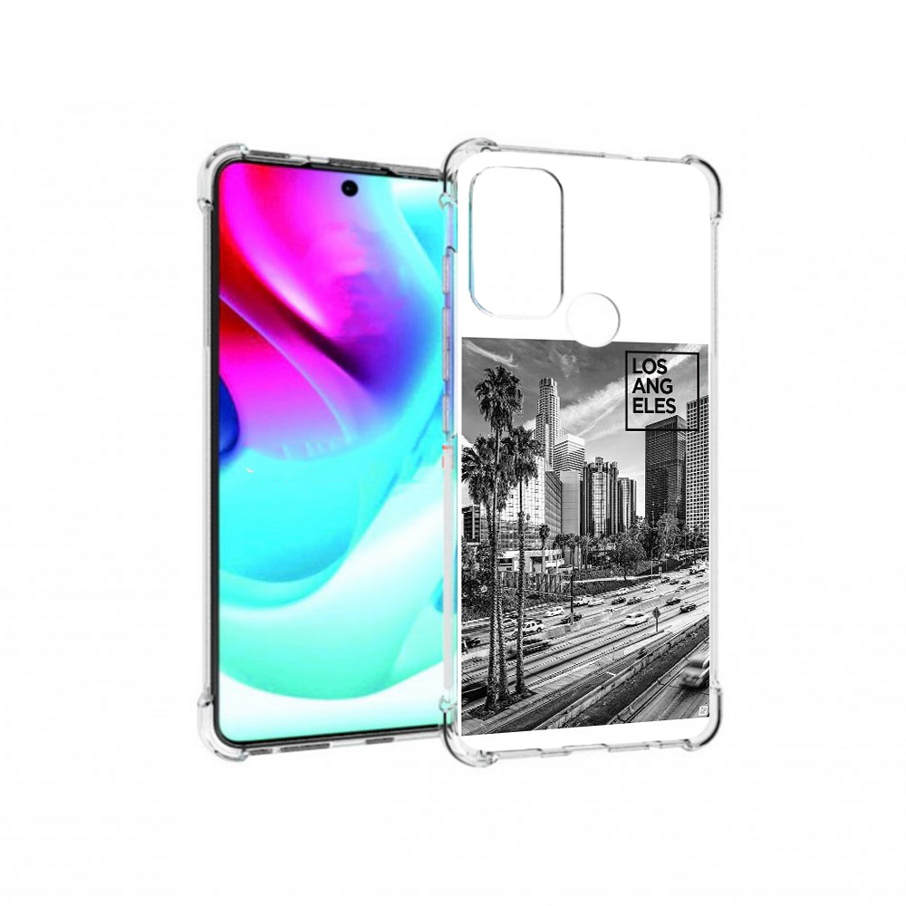 

Чехол MyPads Tocco для Motorola Moto G60S черно белый лос анджелес (PT227079.361.685), Прозрачный, Tocco