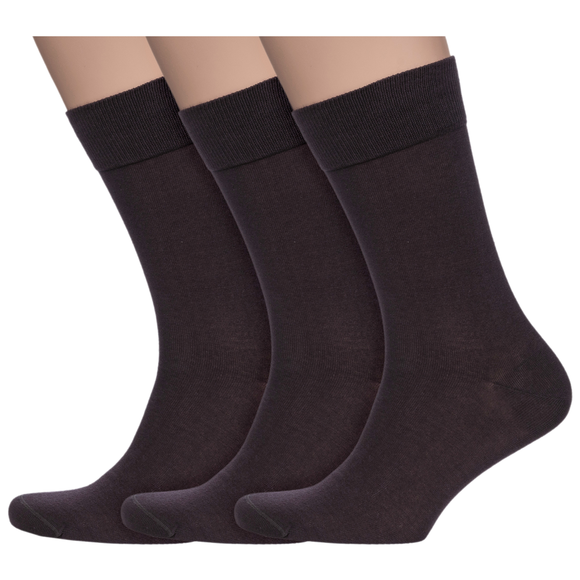 

Комплект носков мужских Grinston socks 3-15D2 коричневых 25, 3-15D2