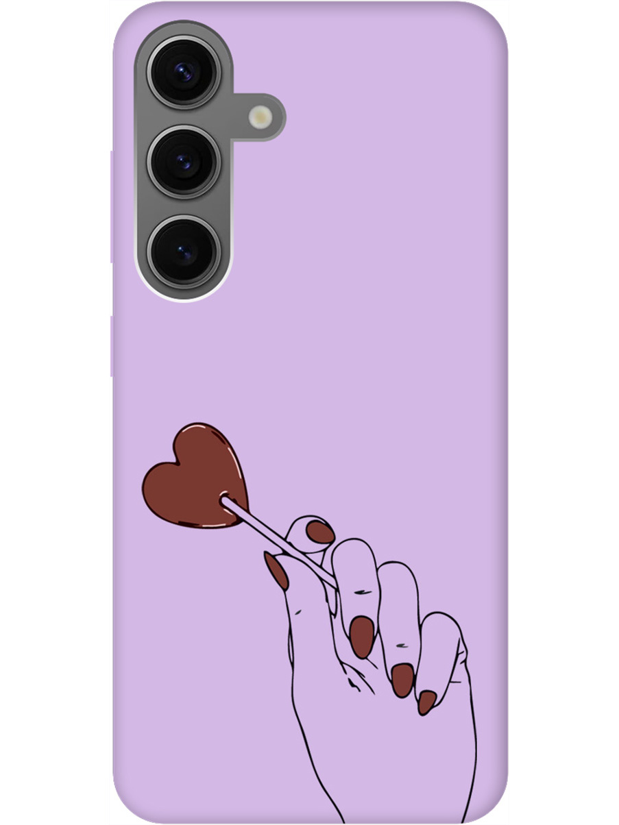 

Силиконовый чехол на Samsung Galaxy S24 с рисунком "Heartbreaker" Soft Touch сиреневый, Фиолетовый;красный;черный, 20011918
