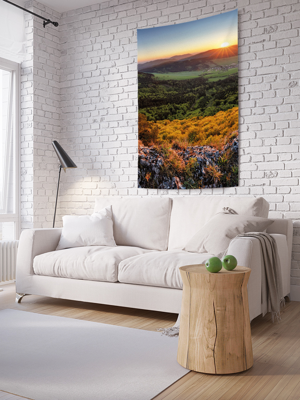 

Вертикальное фотопанно на стену JoyArty Предрассветные лучи на склоне 150x200 см, Предрассветные лучи на склоне