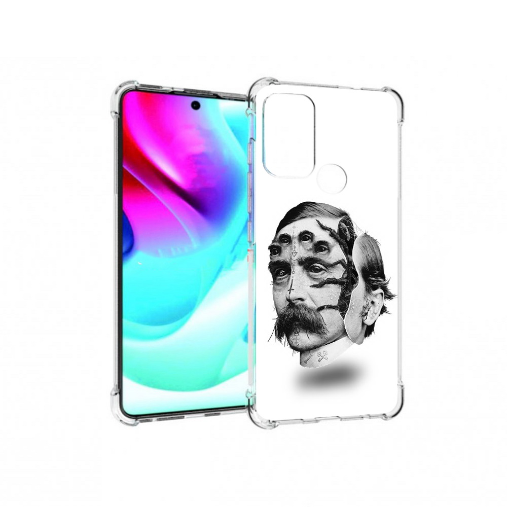 

Чехол MyPads Tocco для Motorola Moto G60S страшное лицо мужчины (PT227079.361.629), Прозрачный, Tocco