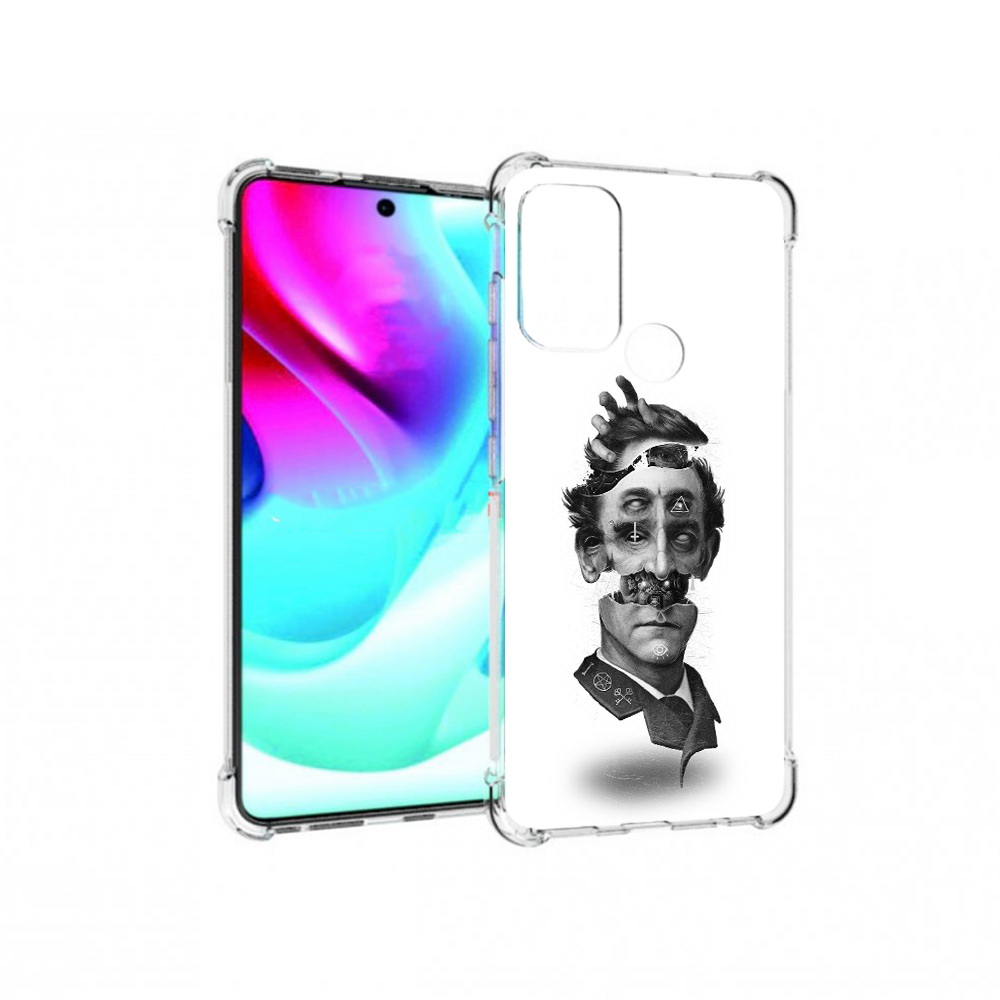 

Чехол MyPads Tocco для Motorola Moto G60S страшное лицо абстракция (PT227079.361.628), Прозрачный, Tocco