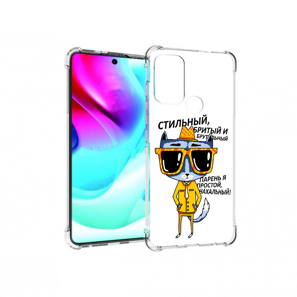 

Чехол MyPads Tocco для Motorola Moto G60S стильный кот (PT227079.361.625), Прозрачный, Tocco