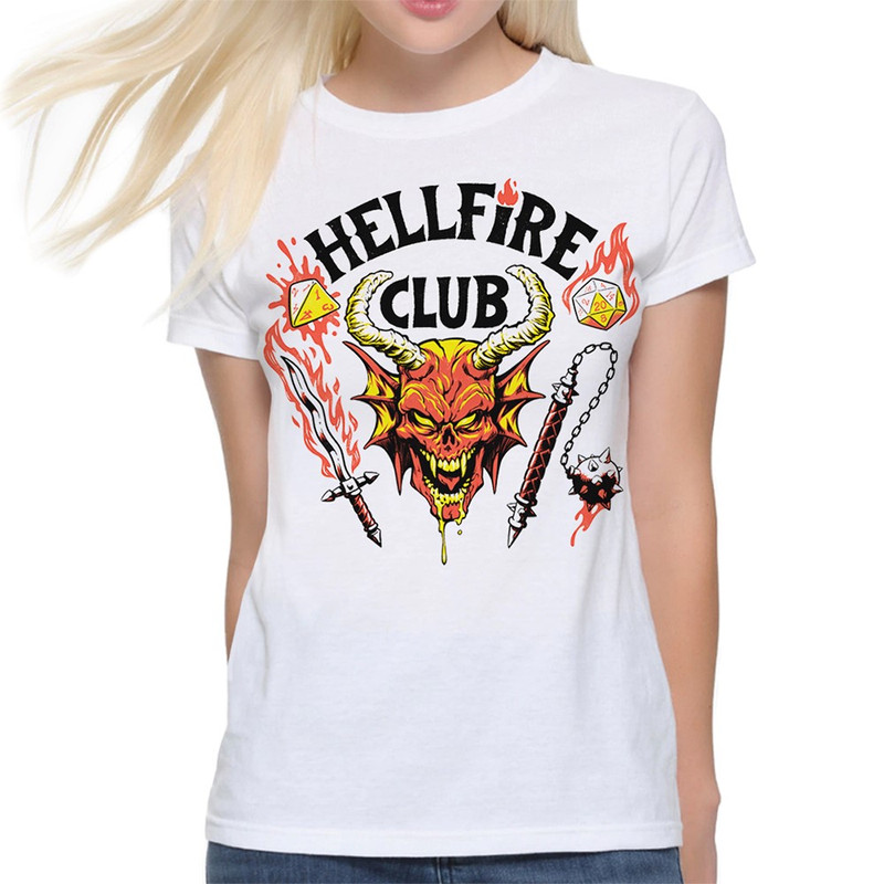 

Футболка женская Dream Shirts Stranger Things Hellfire Club -1 белая 2XL, Белый, Stranger Things Очень странные дела Hellfire Club -1
